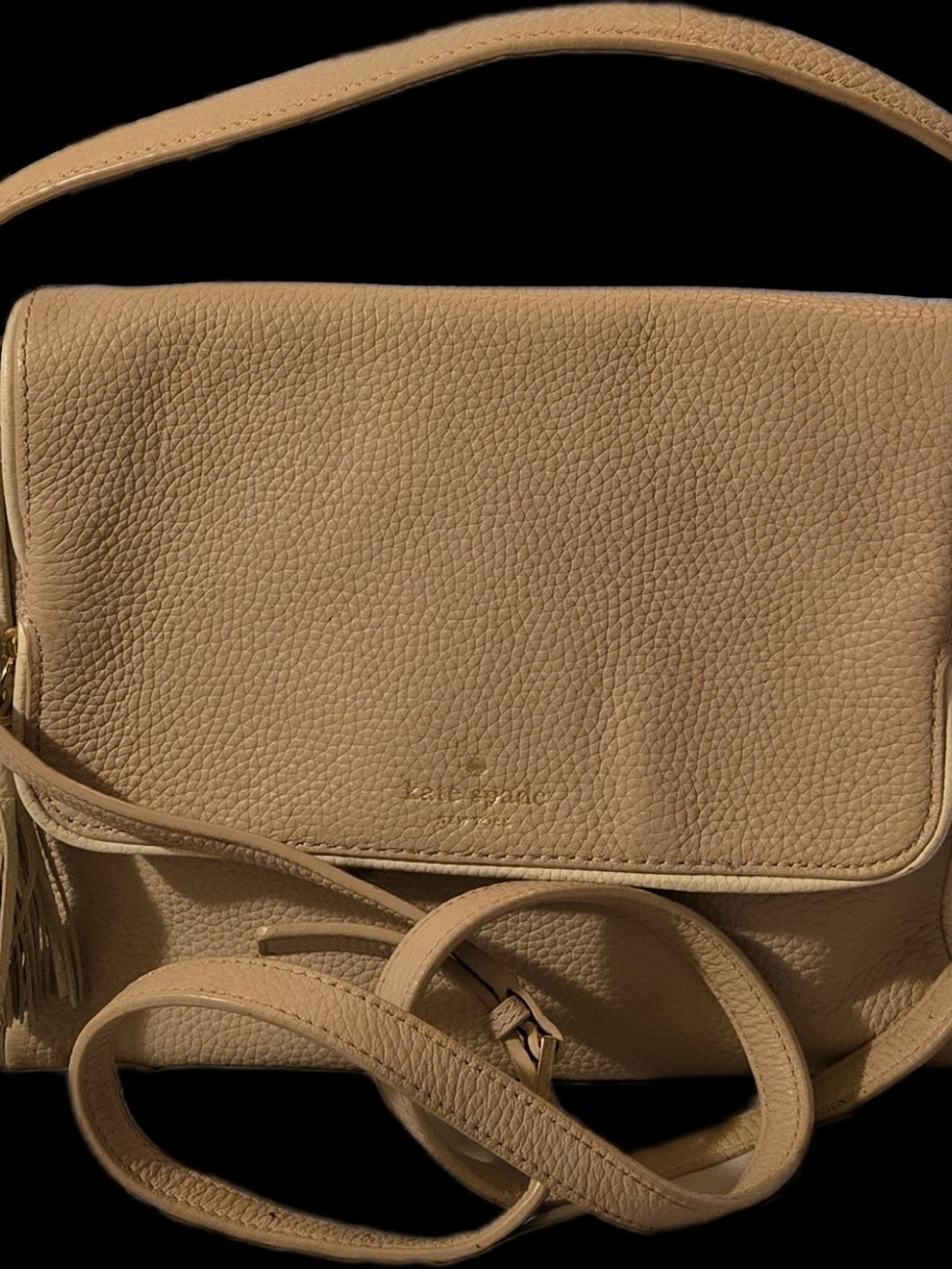 kate spade Pebbled Leather Crossbody Bag in Tan